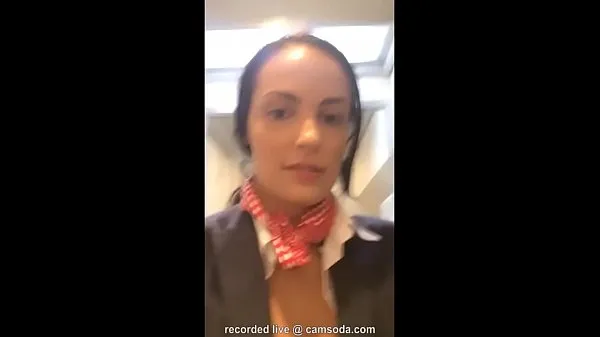 XXX Flight attendant uses in-flight wifi to cam on camsoda top Videos