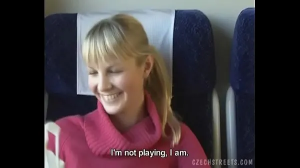 XXX Czech streets Blonde girl in train toppvideoer
