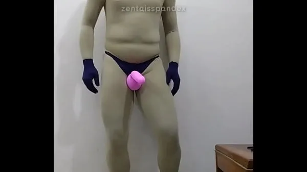 XXX Zentai penis cock head pulling slave topvideo's