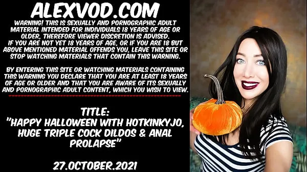 XXX Happy Halloween with Hotkinkyjo, huge triple cock dildos & anal prolapse วิดีโอยอดนิยม