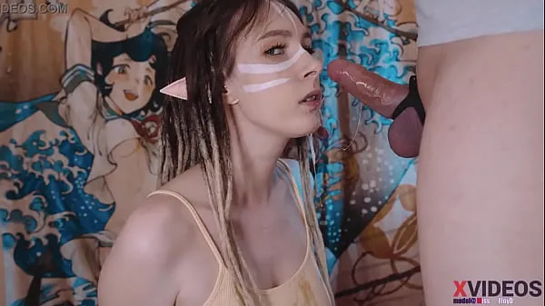 XXX Cute girl elf in dreadlocks sucking my cock juicy! Drooling deep blowjob ! Deep throat my beautiful girlfriend top Videos