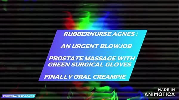 XXX Rubbernurse Agnes - Green surgical gown and gloves: an urgent blowjob with final oral creampie topvideoer