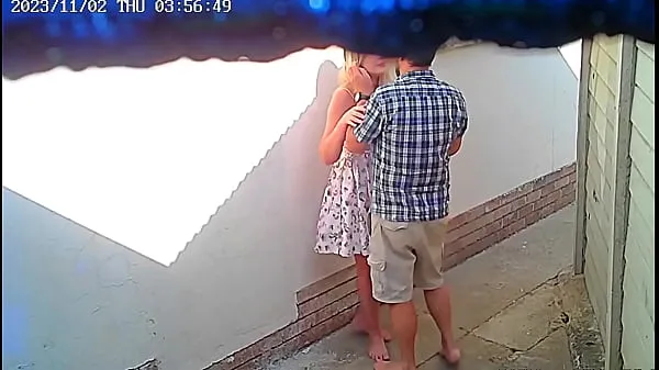 XXX Cctv camera caught couple fucking outside public restaurant top Videos